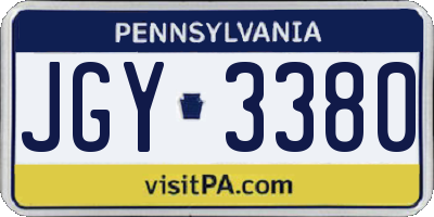 PA license plate JGY3380