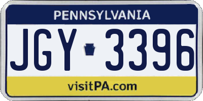 PA license plate JGY3396