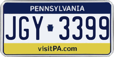 PA license plate JGY3399