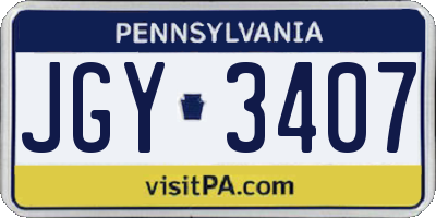 PA license plate JGY3407