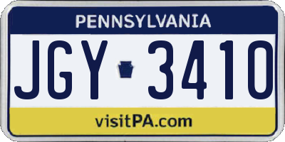 PA license plate JGY3410