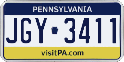 PA license plate JGY3411