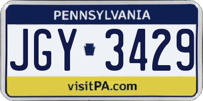 PA license plate JGY3429