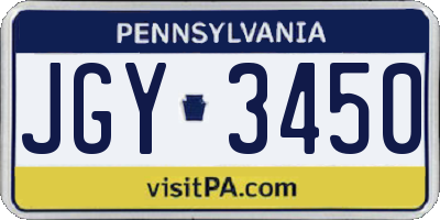PA license plate JGY3450
