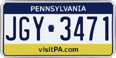 PA license plate JGY3471