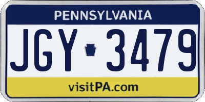 PA license plate JGY3479