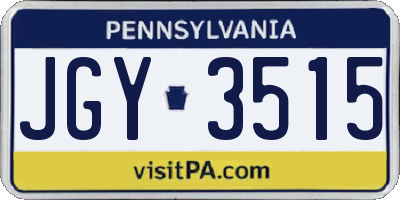 PA license plate JGY3515