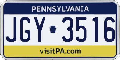 PA license plate JGY3516