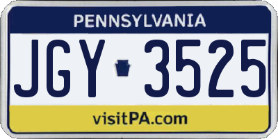 PA license plate JGY3525