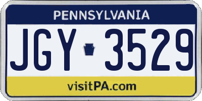PA license plate JGY3529