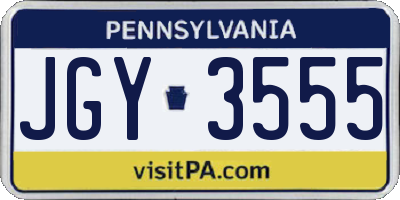 PA license plate JGY3555