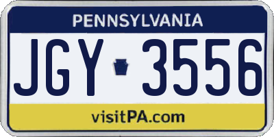PA license plate JGY3556
