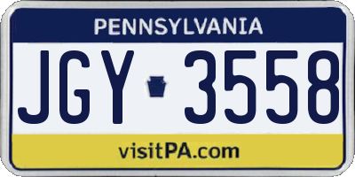 PA license plate JGY3558