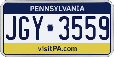 PA license plate JGY3559