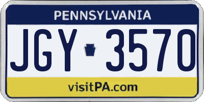 PA license plate JGY3570