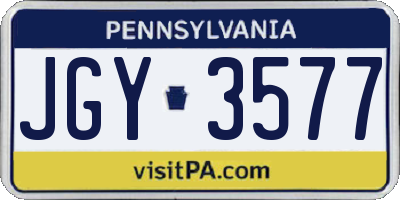 PA license plate JGY3577