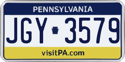 PA license plate JGY3579