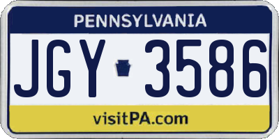 PA license plate JGY3586