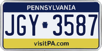 PA license plate JGY3587