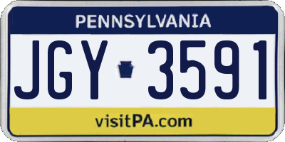 PA license plate JGY3591