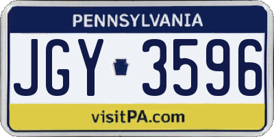 PA license plate JGY3596