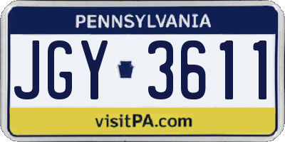 PA license plate JGY3611