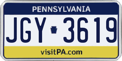 PA license plate JGY3619