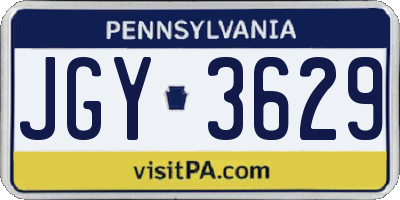 PA license plate JGY3629