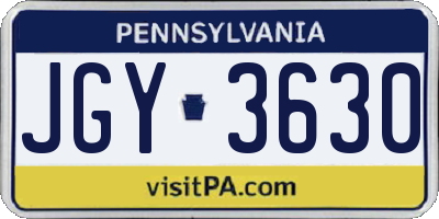 PA license plate JGY3630