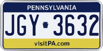 PA license plate JGY3632