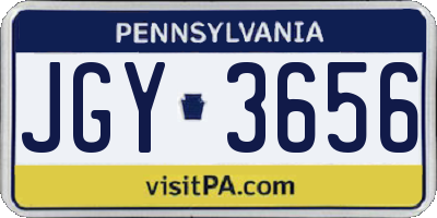 PA license plate JGY3656