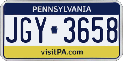 PA license plate JGY3658