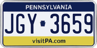 PA license plate JGY3659
