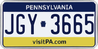 PA license plate JGY3665