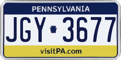 PA license plate JGY3677