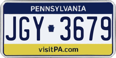 PA license plate JGY3679