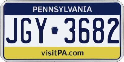 PA license plate JGY3682
