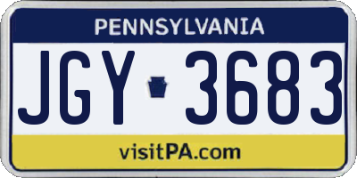 PA license plate JGY3683
