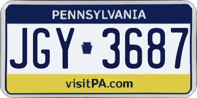 PA license plate JGY3687