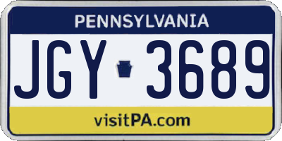 PA license plate JGY3689