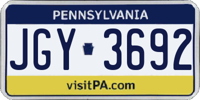 PA license plate JGY3692