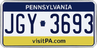 PA license plate JGY3693