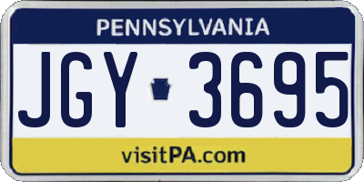PA license plate JGY3695