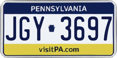 PA license plate JGY3697
