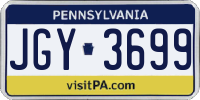 PA license plate JGY3699