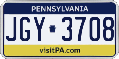 PA license plate JGY3708