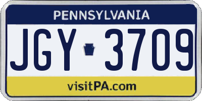 PA license plate JGY3709