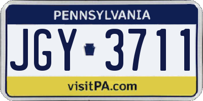 PA license plate JGY3711