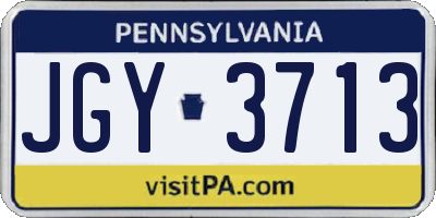PA license plate JGY3713