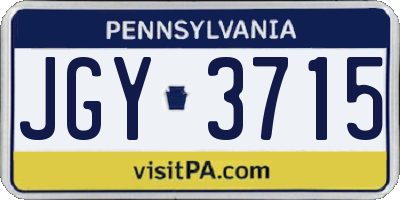 PA license plate JGY3715